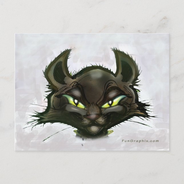 Postal Gato negro (Anverso)