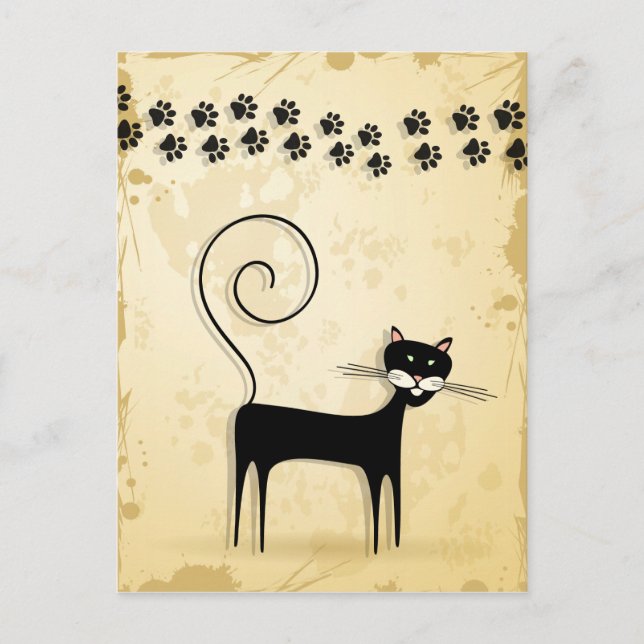 Postal Gato negro (Anverso)