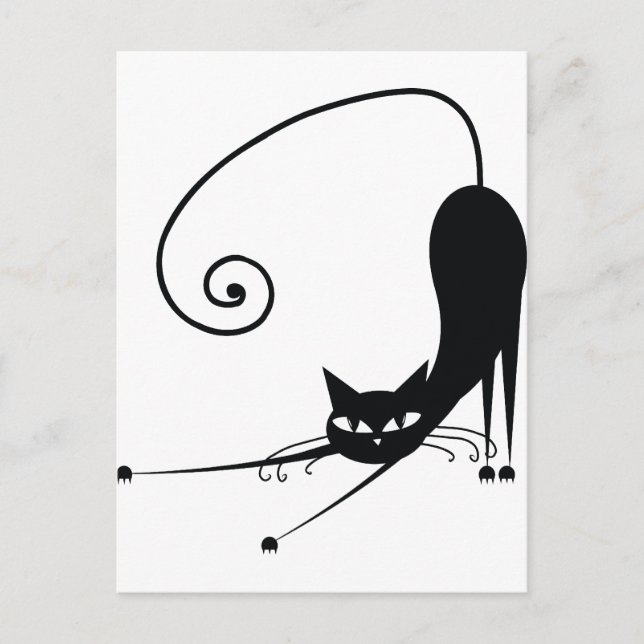 Postal Gato negro (Anverso)