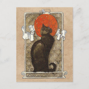 Postal Gato Negro - Arte Nouveau - Theophile Steinlen Pos