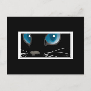 Postal Gato negro con ojos azules