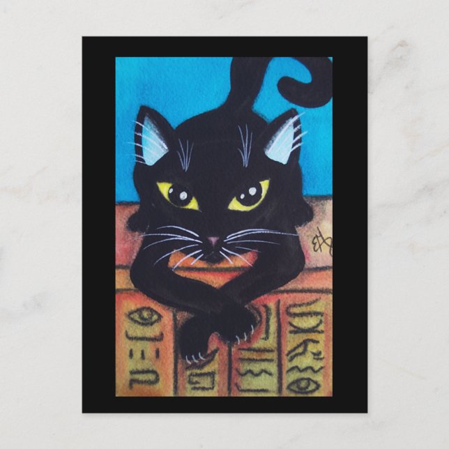Postal Gato negro de Egipto (Anverso)