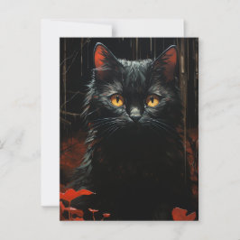 Postal Gato negro de Halloween