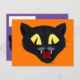 Postal Gato negro de Halloween