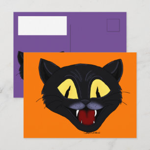 Postal Gato Negro de Halloween