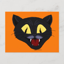 Postal Gato negro de Halloween