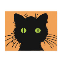 Gato negro de ojos verdes grande con ojos abultado