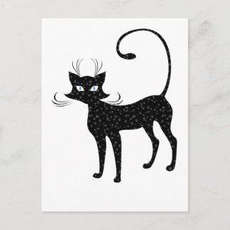 Postal Gato negro elegante