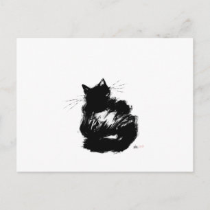 Postal Gato negro enigmático