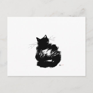 Postal Gato negro enigmático