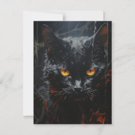Postal Gato negro espeluznante