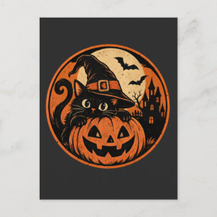Postal Gato negro Halloween 