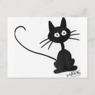 Postal Gato negro personalizado