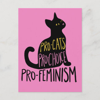 Postal Gato negro pro-elección pro-feminismo pro-gatos