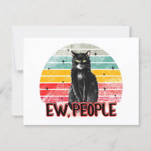 Postal Gato negro retro vintage