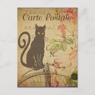 Postal Gato negro vintage,