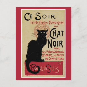 Postal Gato negro vintage art nouveau