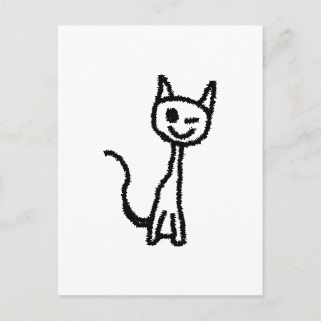 Postal Gato negro, Winking. (Anverso)