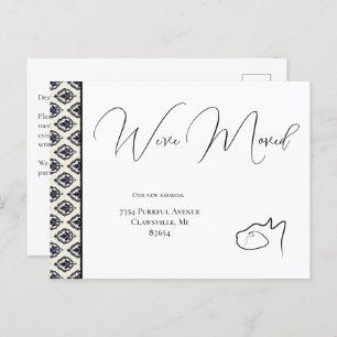 Postal Gato negro y blanco que hemos movido, cambio de di