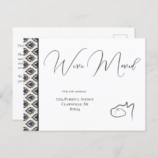 Postal Gato negro y blanco que hemos movido, cambio de di