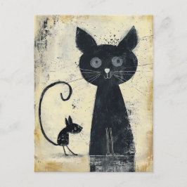 Postal Gato negro y ratón negro