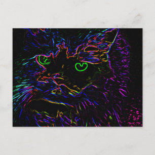 Postal Gato Neon Glow
