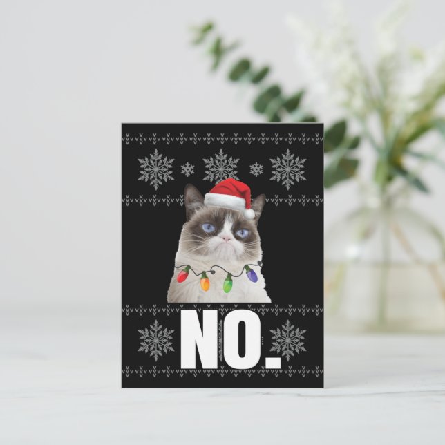 Postal Gato No Grumpis Gatos De Navidad No Regalos De Nav (Anverso de pie)