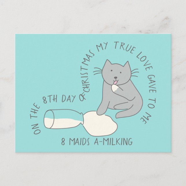 Postal Gato Octavo Día 8 Empleadas domésticas Navidades (Anverso)