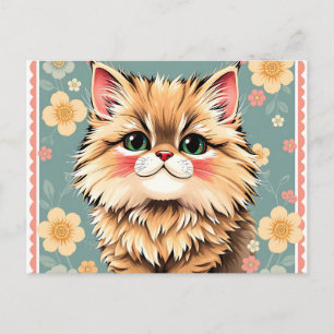 Postal Gato persa juguetón