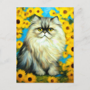 Postal Gato persa retrato
