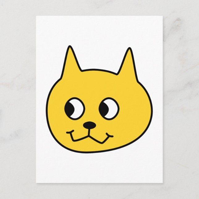 Postal Gato Personalizado amarillo. (Anverso)