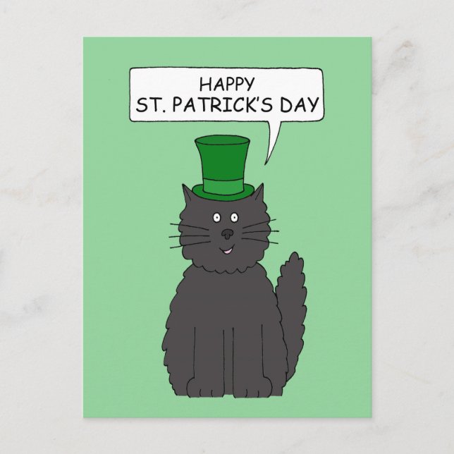 Postal Gato Personalizado del Día de San Patricio en un G (Anverso)