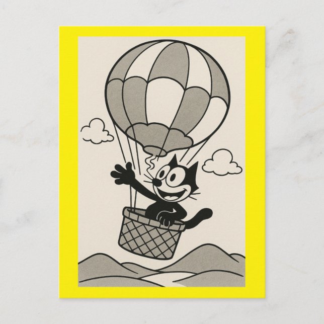 Postal Gato personalizado En La Cesta De Globos Personali (Anverso)