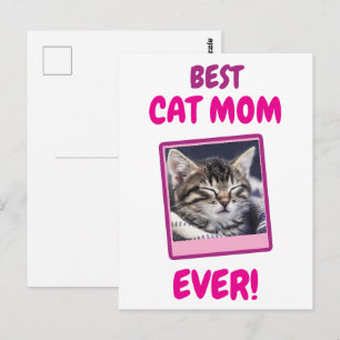 POSTAL GATO PERSONALIZADO MAMÁ MADRE SIEMPRE MASCOTA AMOR