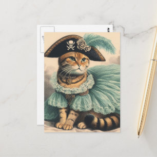Postal Gato Pirata Adorable