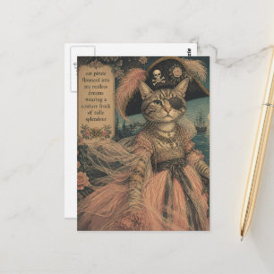 Postal Gato Pirata Adorable en Tulle