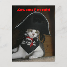 Postal Gato pirata gracioso de personalizable