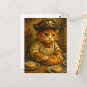 Postal Gato Pirata Lindo Panadero