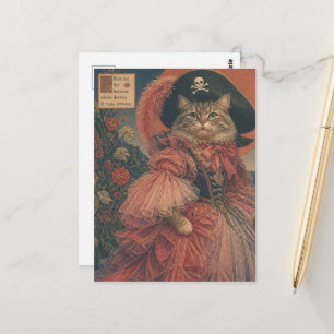 Postal Gato Pirata Vintage