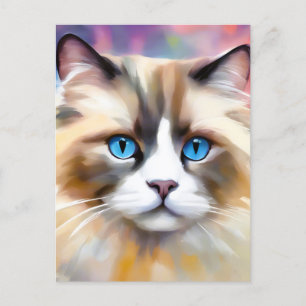 Postal Gato Ragdoll Tranquilo