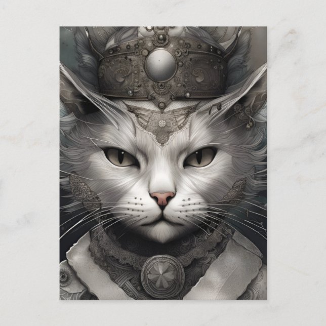 Postal Gato real de Steampunk (Anverso)