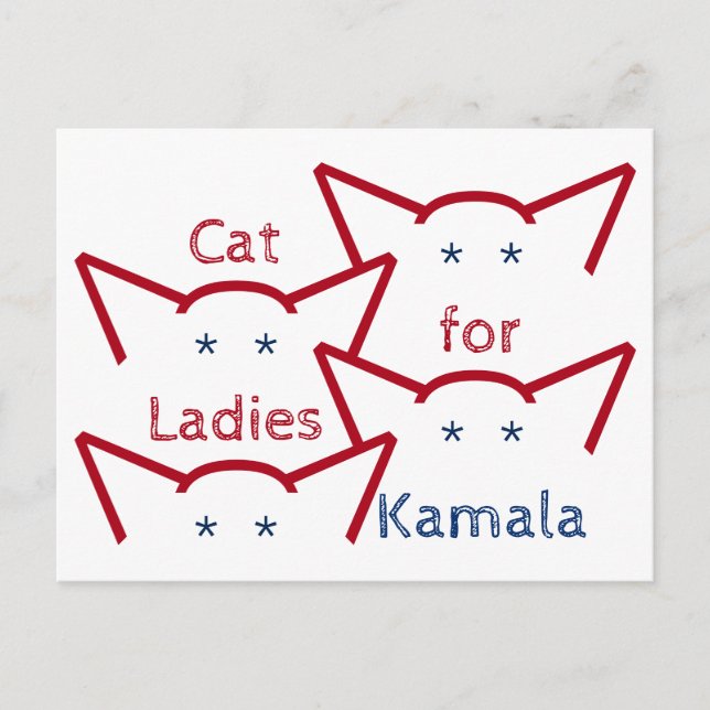 Postal Gato republicano para damas de kamala Harris Ears  (Anverso)