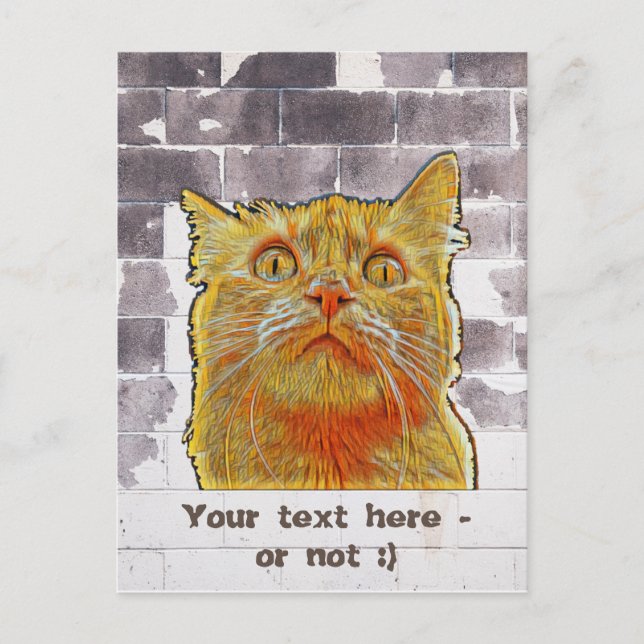 Postal Gato Rojo en Problemas. (Anverso)