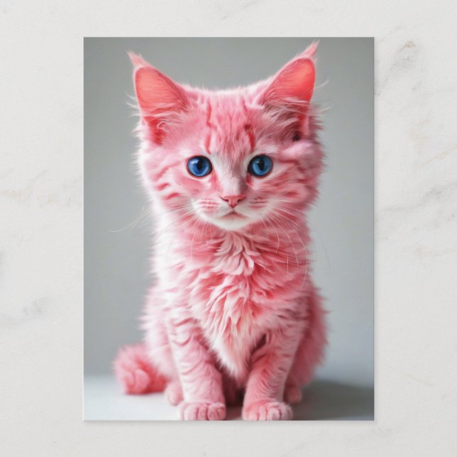 Postal Gato rosa (Anverso)