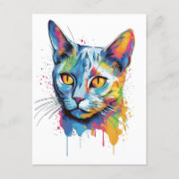 Gato ruso azul colorido