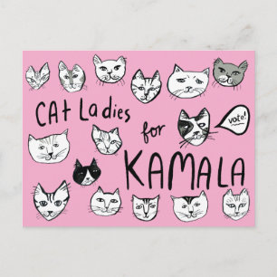 POSTAL GATO SEÑORES PARA KAMALA EN ELECCIÓN CORTA