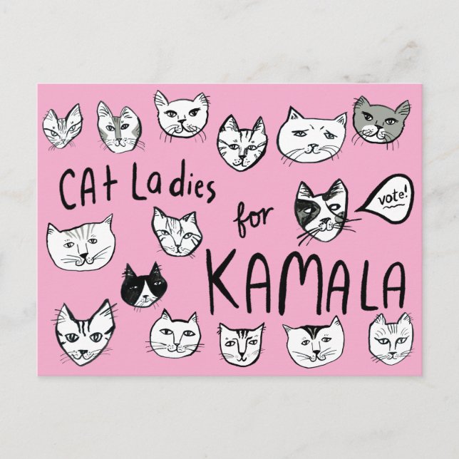 POSTAL GATO SEÑORES PARA KAMALA EN ELECCIÓN CORTA (Anverso)