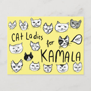 POSTAL GATO SEÑORES PARA KAMALA EN ELECCIÓN CORTA