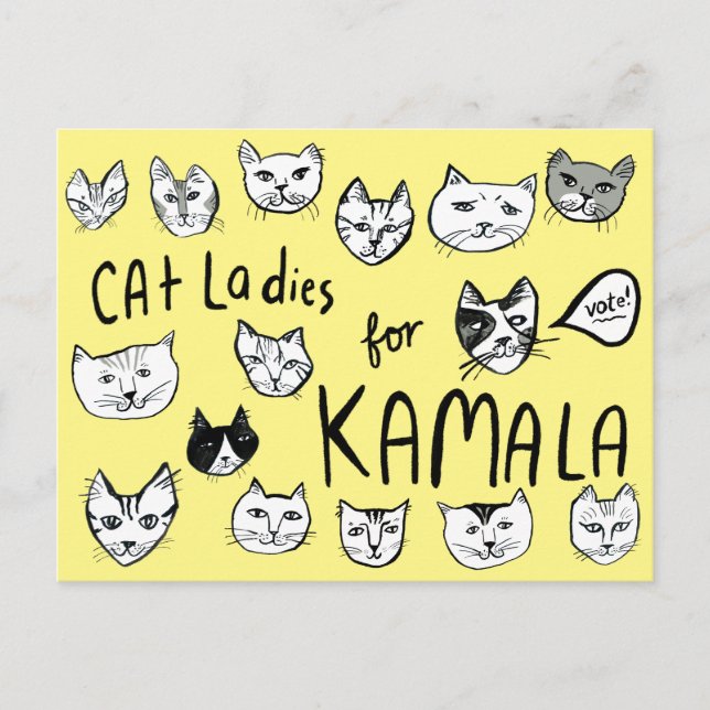 POSTAL GATO SEÑORES PARA KAMALA EN ELECCIÓN CORTA (Anverso)