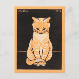 Postal Gato sentado - Julie de Graag - arte de grabado en